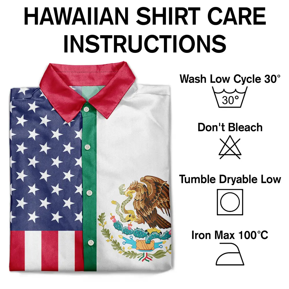 No Custom,America 250th,Independence Day - Mexican American Flag 1776 Eagle America 250th - Hawaiian Shirt