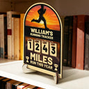 Miles Run This Year - Personalized 2-Layered Wooden Tracker Sign