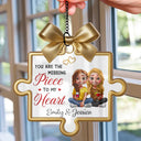Gift For Couples,Gift For Husband,Gift For Wife,Gift For Boyfriend,Gift For Girlfriend,Love - Missing Pieces To My Heart - Personalized Window Hanging Suncatcher Ornament