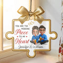 Gift For Couples,Gift For Husband,Gift For Wife,Gift For Boyfriend,Gift For Girlfriend,Love - Missing Pieces To My Heart - Personalized Window Hanging Suncatcher Ornament