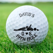 Gift For Couples,Gift For Him,Gift For Husband,Humorous,Icon - Naughty Gift For Husband Boyfriend - Personalized 19th Hole Golf Ball