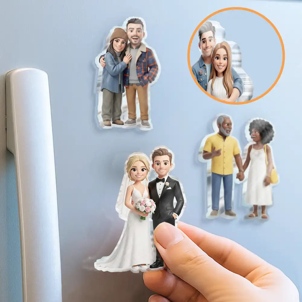 Art Design,Christmas,Custom Photo,Gift For Couples,Happy,Married Couple,Photo - Toybox Figure,Top Market - Anniversary Keepsake For Couples - Personalized Custom Photo Acrylic Magnet