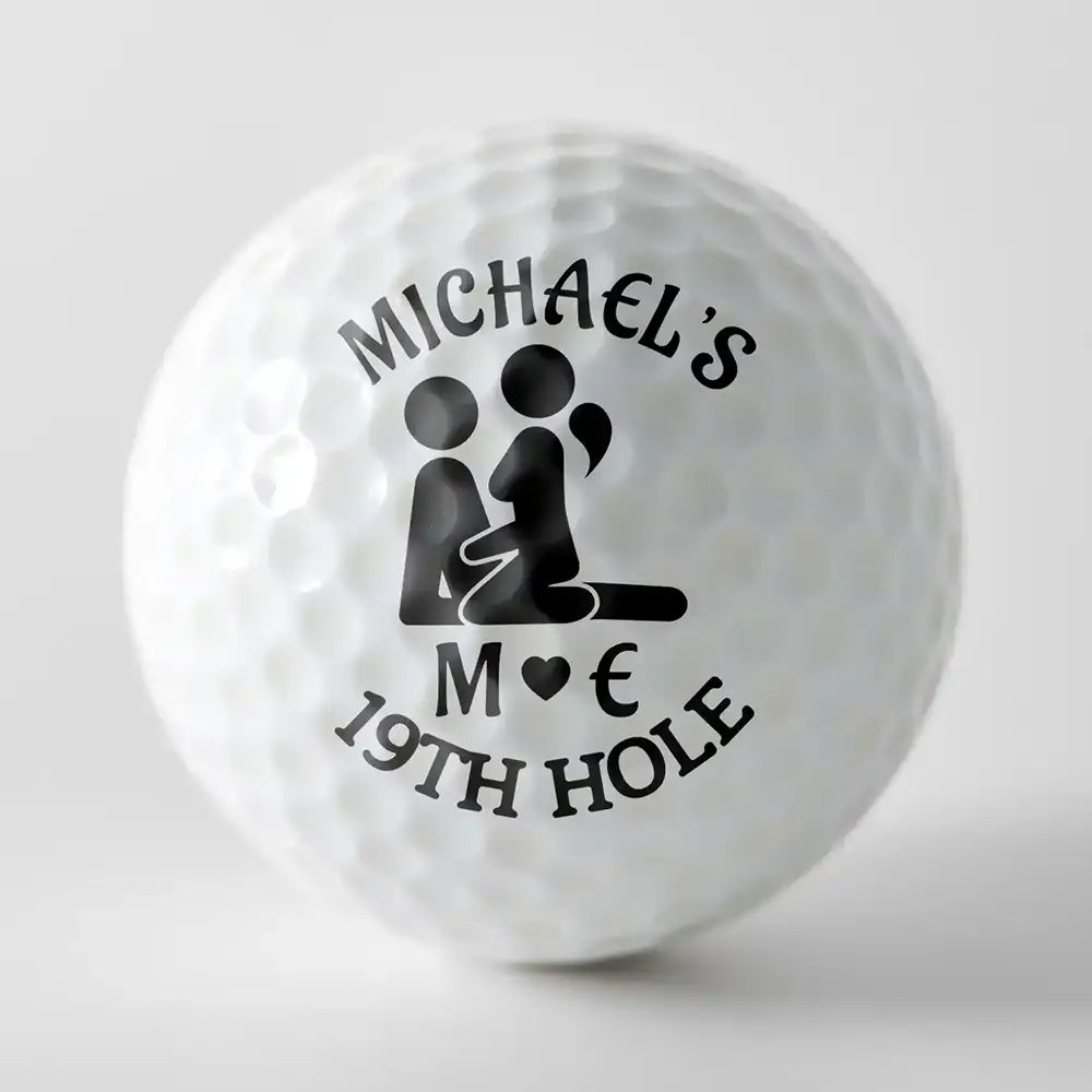 Gift For Couples,Gift For Him,Gift For Husband,Humorous,Icon - Naughty Gift For Husband Boyfriend - Personalized 19th Hole Golf Ball