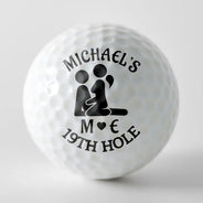 Gift For Couples,Gift For Him,Gift For Husband,Humorous,Icon - Naughty Gift For Husband Boyfriend - Personalized 19th Hole Golf Ball