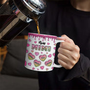 Gift For Mother,Gift For Grandma,Happy - First Mom Now Grandma Heart Icon, 3D Inflated Effect Printed - Personalized White Edge-to-Edge Mug