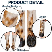 Chicken,Farm,Gift For Yourself,Gifts For Her,Gifts For Him,Humorous,Icon,Pet Lovers - Gag Gift For Animal Lovers - Personalized Funny Chicken Duck Pig Feet Socks