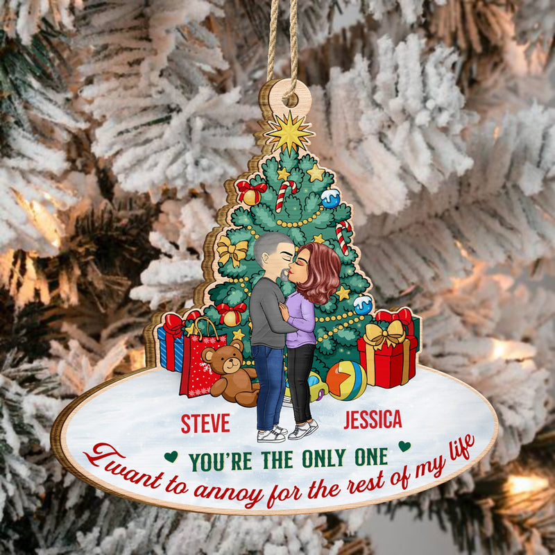 Annoying Each Other No Returns Or Refunds - Christmas Gift For Couples - Personalized Custom Shaped Wooden Ornament