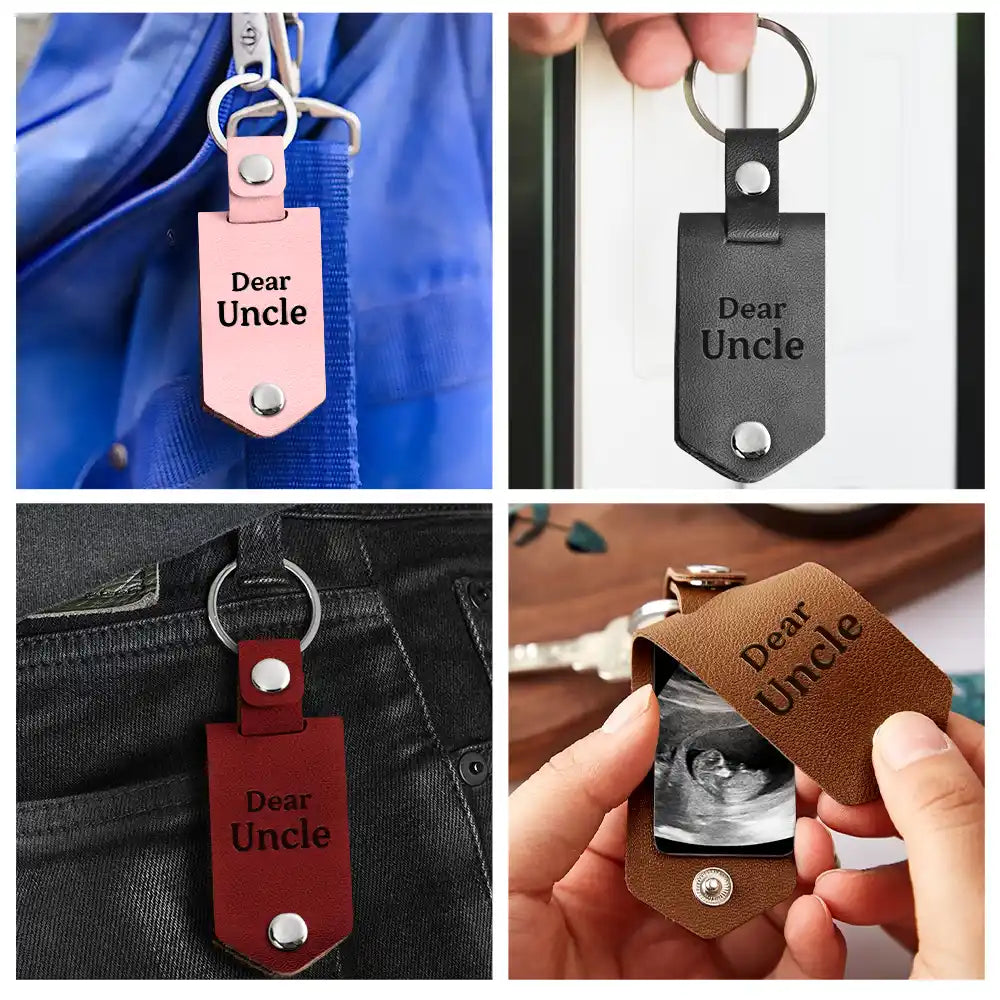 Custom Photo Going To Be The Best - Gift For Mom, Dad, New Parents - Personalized Leather Photo Keychain
