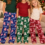Christmas,Custom Text,Gift For Women,Gift For Yourself,Gifts For Her,Happy,Top Market - Ballet Gift For Teen Girls - Personalized Coquette Bow Pajama Pants