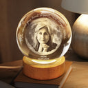 Gift For Yourself,Memorial,Sad,Gift For Mother,Gift For Father,Gift For Son,Gift For Daughter - Moon Phase Custom Photo Pencil Sketch Memorial The Moment Your Heart Stopped - Personalized Crystal Globe Lamp