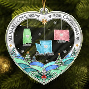 Christmas,Family,Icon,Long Distance,Sentimental,Top Market - Christmas Gift For Long Distance Family - Personalized All Hearts Come Home For Christmas Acrylic Ornament