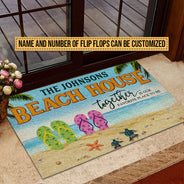 Beach House Flip Flop Together Is Our Favorite Place Custom Doormat