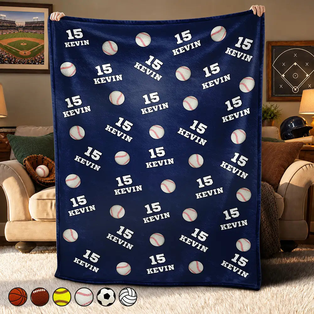 Christmas,Football,Gift For Grandma,Gifts For Her,Happy,Icon - Sports Gift For Kids - Personalized American Football Baseball Soccer Fleece Blanket, Sherpa Blanket