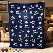 Christmas,Football,Gift For Grandma,Gifts For Her,Happy,Icon - Sports Gift For Kids - Personalized American Football Baseball Soccer Fleece Blanket, Sherpa Blanket