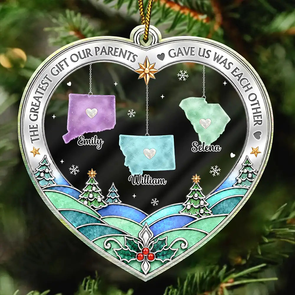 Christmas,Family,Icon,Long Distance,Sentimental,Top Market - Christmas Gift For Long Distance Family - Personalized All Hearts Come Home For Christmas Acrylic Ornament