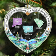 Christmas,Family,Icon,Long Distance,Sentimental,Top Market - Christmas Gift For Long Distance Family - Personalized All Hearts Come Home For Christmas Acrylic Ornament