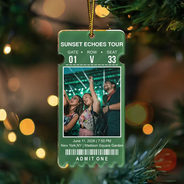 Christmas,Custom Photo,Gift For Yourself,Gifts For Her,Gifts For Him,Happy,Top Market,Travel,Upload Full Photo - Keepsake For Fans, Music Lovers - Personalized Custom Photo Concert Ticket Acrylic Ornament