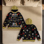 Christmas, Custom Text, Gift For Women, Gift For Yourself, Gifts For Her, Happy - Gift For True Crime Lovers - Personalized Binge Watching Fleece Hoodie