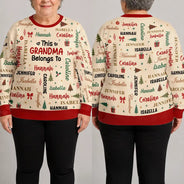 Christmas, Custom Text, Gift For Grandma, Gifts For Her, Happy - Christmas Gift For Grandma Nana - Personalized Kids Names Unisex Ugly Sweater