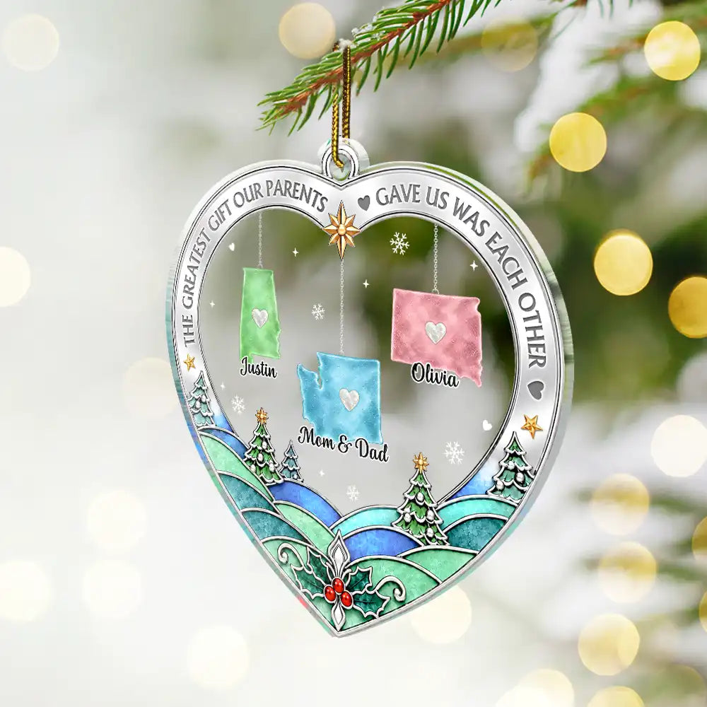 Christmas,Family,Icon,Long Distance,Sentimental,Top Market - Christmas Gift For Long Distance Family - Personalized All Hearts Come Home For Christmas Acrylic Ornament