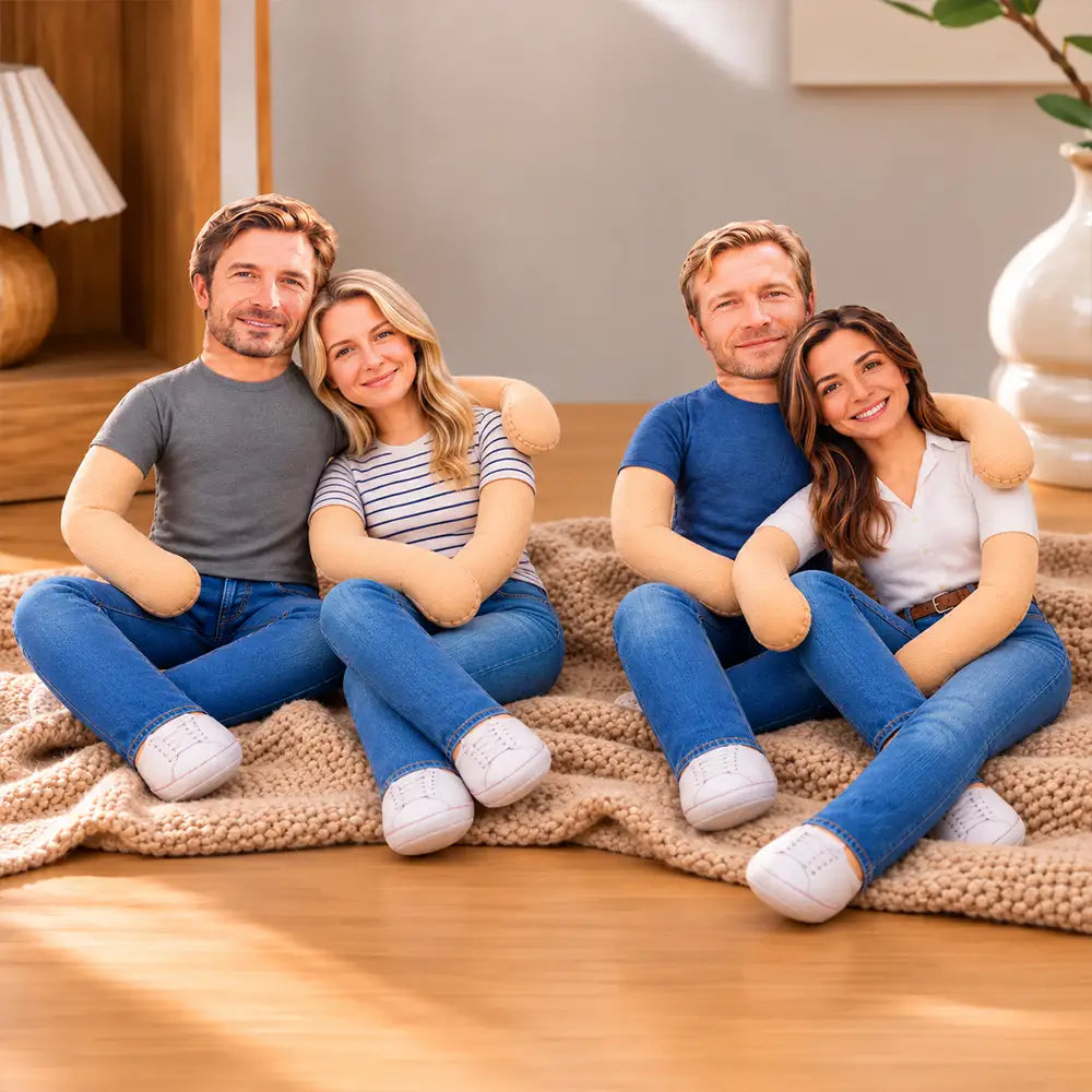 Anniversary,Art Design,Christmas,Custom Photo,Gift For Couples,Old Couples,Photo - Poseable Body Doll ,Romantic - Funny Gift For Couple, Husband And Wife, Anniversary - Personalized Custom Photo Squishy Toy Poseable Plush Doll