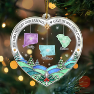 Christmas,Family,Icon,Long Distance,Sentimental,Top Market - Christmas Gift For Long Distance Family - Personalized All Hearts Come Home For Christmas Acrylic Ornament