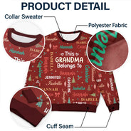 Christmas, Custom Text, Gift For Grandma, Gifts For Her, Happy - Christmas Gift For Grandma Nana - Personalized Kids Names Unisex Ugly Sweater