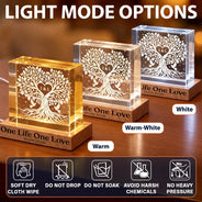 Anniversary,Custom Text,Gift For Couples,Indoor Decor,Old Couples,Romantic - Anniversary Gift For Couples - Personalized And So Together They Built A Life They Loved Crystal Cube Lamp