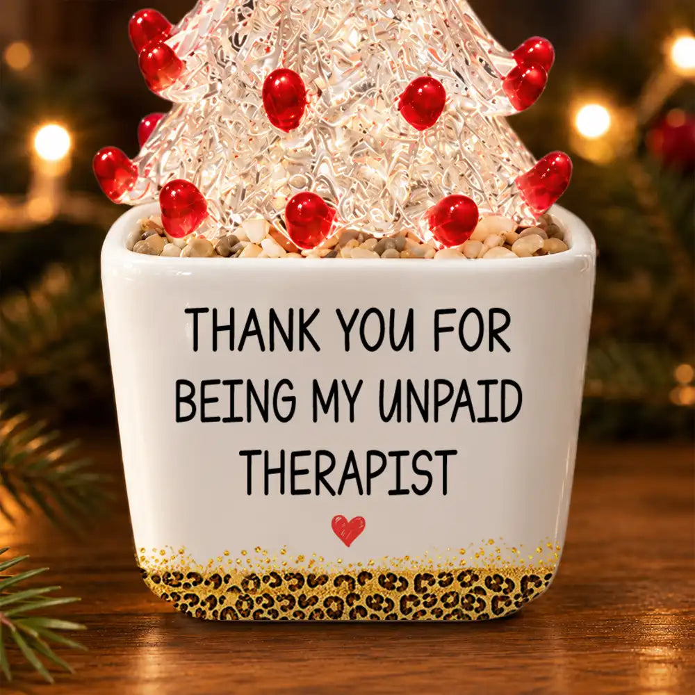 Afro Besties, Christmas, Gift For Bestie, Grateful, Top Market, Vector - Christmas Gift For Best Friend - Personalized Thank You For Being My Unpaid Therapist Stained Glass Christmas Tree
