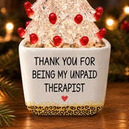 Afro Besties, Christmas, Gift For Bestie, Grateful, Top Market, Vector - Christmas Gift For Best Friend - Personalized Thank You For Being My Unpaid Therapist Stained Glass Christmas Tree