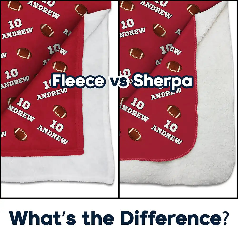 Christmas,Football,Gift For Grandma,Gifts For Her,Happy,Icon - Sports Gift For Kids - Personalized American Football Baseball Soccer Fleece Blanket, Sherpa Blanket