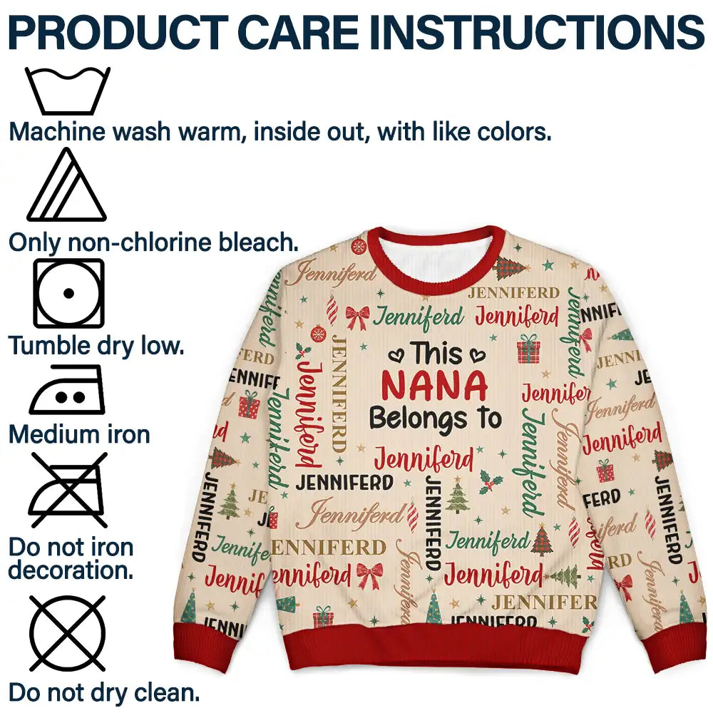 Christmas, Custom Text, Gift For Grandma, Gifts For Her, Happy - Christmas Gift For Grandma Nana - Personalized Kids Names Unisex Ugly Sweater