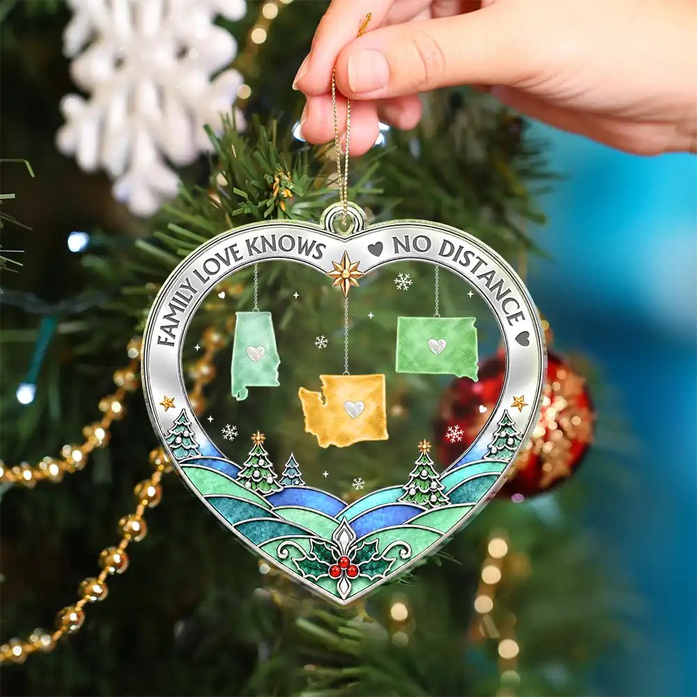 Christmas,Family,Icon,Long Distance,Sentimental,Top Market - Christmas Gift For Long Distance Family - Personalized All Hearts Come Home For Christmas Acrylic Ornament