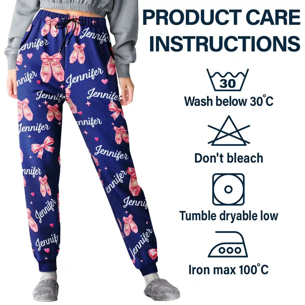 Christmas,Custom Text,Gift For Women,Gift For Yourself,Gifts For Her,Happy,Top Market - Ballet Gift For Teen Girls - Personalized Coquette Bow Pajama Pants