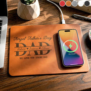 Gift For Father,Gift For Grandpa,Grandpa - Grandkids,Proud - Forget Father's Day We Love You Everyday - Personalized Leather Charging Mat