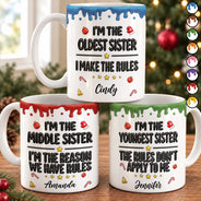 Christmas,Custom Text,Humorous - Funny Siblings Gift For Kids - Personalized White Edge-to-Edge Mug