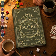 Board Game,Custom Text,Gift For Couples,Old Couples,Playful,Wedding- Wedding Gift For Board Game Lover Couples - Personalized Game Night Keeping Score Hardcover Journal