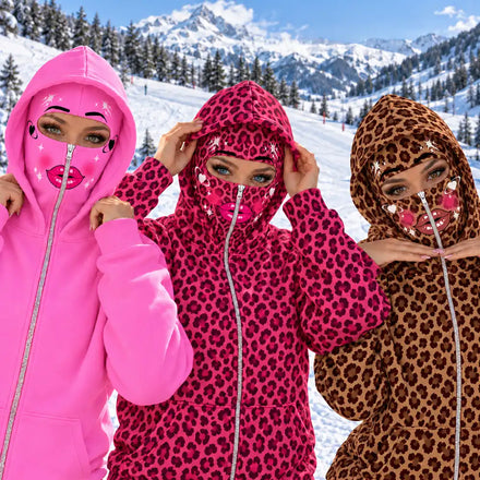 Gift For Her, Besties, Daughter - Personalized Glam Face Balaclava Zip Hoodie