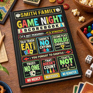 Board Game,Custom Text,Family,Humorous,Top Market - Gift For Board Game Lovers, Family, Parents, Grandparents - Personalized Funny Game Night Score Book Hardcover Journal