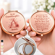 Christmas,Gift For Granddaughter,Gift For Grandkids,Gifts For Her,Icon,Sentimental,Top Market - To My Granddaughter Birthday Gift - Personalized Stainless Steel Alphabet Compact Mirror
