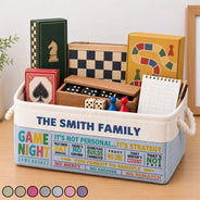 Board Game,Custom Text,Family,Humorous - Gift For Board Game Lovers - Personalized Family Game Night Storage Basket