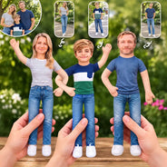 Art Design,Christmas,Custom Photo,Family,Humorous,Photo - Poseable Body Doll - Funny Gift For Family, Mom, Dad, Kid, Pet - Personalized Custom Photo Squishy Toy Poseable Plush Doll Poseable Plush Doll