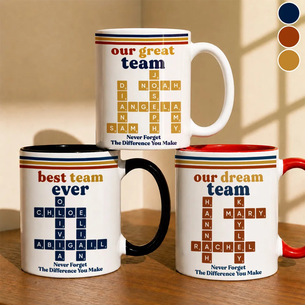Gift For Work Bestie - Personalized Crossword Retro Mug