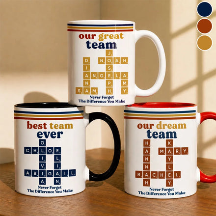 Gift For Work Bestie - Personalized Crossword Retro Mug