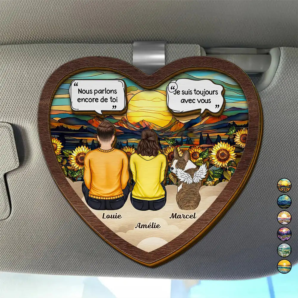 Pet Lovers,Pet Mom,Dog Lovers,Dog Mom,Cat Lovers,Cat Mom,Memorial,French,Non-Eng,Vector,Sympathetic - Tu Me Manques Mémorial Pour Chat Chien - Clip De Pare-Soleil De Voiture À Forme Spéciale Personnalisé