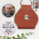 Pet Lovers,Cat Lovers,Dog Lovers,Sad,Memorial - Custom Photo I'll Walk Beside You Every Day Memorial - Personalized Leather Pocket Hug