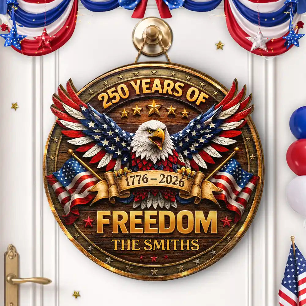 3D Effect Eagle America 250 Years Of Freedom - Personalized Custom Shaped Wood Sign