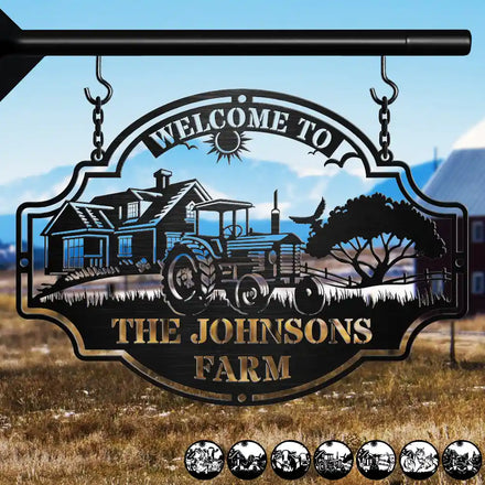 Welcome Animals Farm - Personalized Cutout Metal Sign