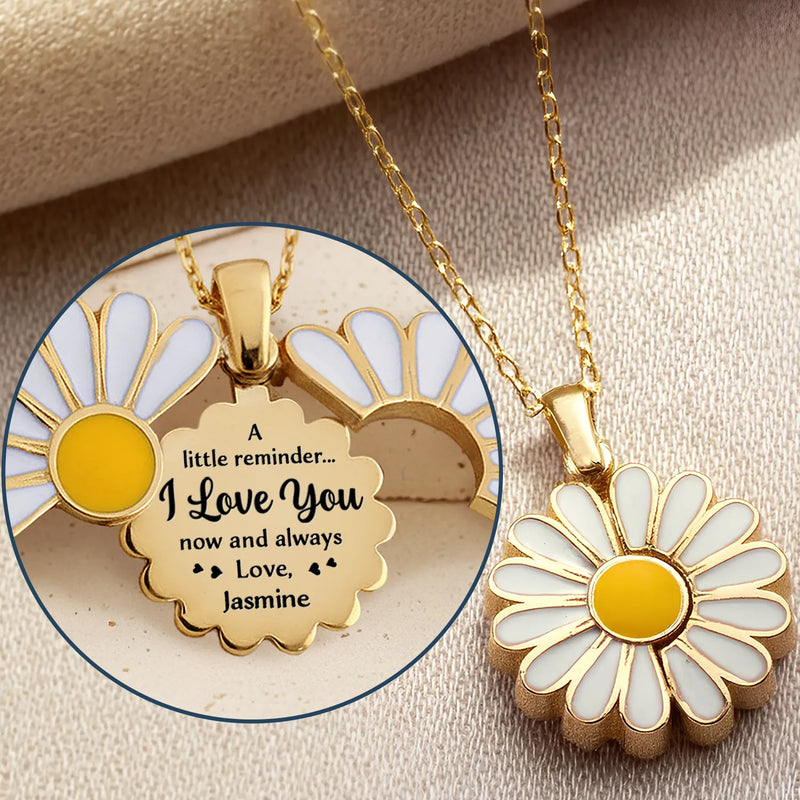 Gift For Wife, Gift For Couples, Gift For Women, Love - A Little Reminder I Love You Now And Always - Personalized Engraved Hidden Message Necklace