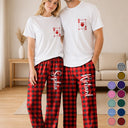 Romantic,Gift For Couples,Custom Text - Matching Couple Plaid Pattern - Personalized Loungewear Set